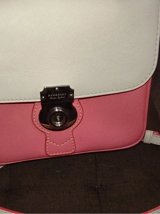 Burberry DK88 Pink Mini Top-Handle Lockit Bag w/original cross body strap - Picture 6 of 9
